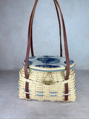 Nantucket Style Woven Basket Bag Handmade Signed Natucial